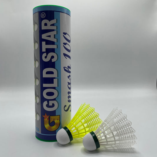 Goldstar Smash 100 Badminton Nylon Shuttle- Badminton Shuttle - Nylon -Shuttle - Yellow Shuttle